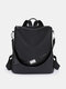 महिलाओं की पु रेट्रो बड़ी क्षमता बैकपैक हैंडबैग आरामदायक बैग भंडारण बैग यात्रा - काली