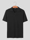 Chemise de golf à manches courtes en tricot uni pour hommes - Noir