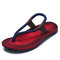 Men Roma Style Color Blocking Light Weight Casual Beach Sandals - Red
