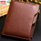 RFID Antimagnetic 6 Card Holders Wallet Business PU Leather Coin Bag For Men - Coffee