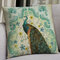 Funda de almohada de lino con paisaje de pavo real de estilo chino, funda de cojín trasero de oficina para sofá en casa - #5