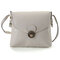 Women Faux Candy Color Leather Crossbody Bag - Beige