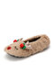 Decoración navideña encantadora para mujer Soft Zapatos cómodos y cálidos para el hogar - gris