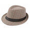 Mens Vintage British Style Gentleman Panama Fedora Hat Outdoor Sunshade Jazz Caps - Khaki