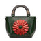 Women National PU Leather Flower Crossbody Bag Handbag - Green