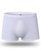 Thin Breathable Ice Silk Low Waist Translucent U Convex Boxers for Men - White