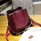 Women Vintage Faux Leather Crossbody Bag Shoulder Bags Bucket Bags - Wine Red