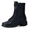 Men Vintage Comfort Square Toe Mid-calf Western Boots - Black