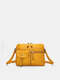 حقيبة كروس نسائية متعددة الجيوب كاجوال من الجلد الصناعي - الأصفر