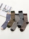 5 Pairs Men Wool Dacron Fine Wavy Striped Jacquard Warmth Fashion Socks - #01