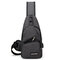 Casual Outdoor Travel USB Charging Port Sling Bag Chest Bag Crossbody Bag - Black Gray