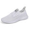 Men Mesh Breathable Light Weight Soft Sport Running Shoes Lace Up Casual Sneakers - White