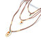 Bohemian Multi-layer Geometric Pendant Necklaces Irregular Slice Braided Rope Necklace for Women - Gold