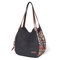 Bohemia Large Capacity Canvas Floral Handbag Shoulder Bag For Women - Black