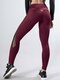 Famous Tiktok Leggings Solid Color Mesh Patchwork Sport for Women - Red