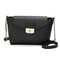 Women Elegant Handbag Shoulder Bag PU Leather Messenger Spin Lock Satchel Purse Tote - Black