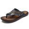 Men Clip Toe Comfortable Soft Water Flip Flops Casual Beach Slippers - Blue
