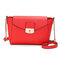 Women Elegant Handbag Shoulder Bag PU Leather Messenger Spin Lock Satchel Purse Tote - Red