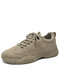 Men Outdoor Round Toe Non-slip Lace Up Work Casual Shoes - Beige