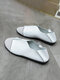 Women Solid Color PU Sticting Brief Soft Comfortable Flats - White