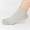 Mens Deodorant Middle Tube Sports Socks Cotton Mesh Breathable Wicking Toe Socks - Gray
