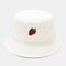 Women & Men Cotton Fruit Embroidery Bucket Hat - White