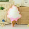 Ice Cream Bowknot Throw Pillow Cotton Cloth Sofa Car Bed Cushion Home Decor - Light Pink Ice Cream