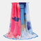 Satin Tie Dye Pattern Scarf Thin Multifunctional Headscarf Multicolor Ethnic Scarf - Blue