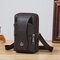 Men Genuine Leather  Multi-carry 6.5 Inch Phone Bag Crossbody Bag Waist Bag Belt Bag - Coffee