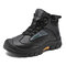 Men Non Slip Hard Wearing Patchwork Breathable Outdoor Casual Boots - Black