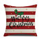 Klassische Streifen Stern Weihnachtsbäume Leinen Überwurf Kissenbezug Home Sofa Kissenbezug Weihnachten Dez. - #1