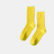 Women's Cotton Double Needle Stack Pile Socks Fluorescent Socks Sweat Absorption - Yellow