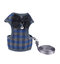 Pet Dog Plaid Vest Chest Strap Comfortable Breathable Evening Dress Leash - Blue