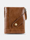 Vintage Genuine Leather RFID Anti-theft Multi-card Slots Card Holder Wallet - Brown