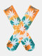 Unisex Cotton Tie-dye Maple Leaf Pattern Non-slip Breathable Socks - #11