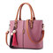 Women Solid Faux Leather Large Capacity Handbags Tassel Casual Crossbody Bags - Pink