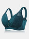 Wireless Lace Trim Lightly Lined Soft Adjustable Straps Bras - Green