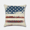 Taie d'oreiller fête nationale de l'indépendance américaine rétro peinte à la main 4 juillet impression numérique en lin - #1