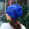 Women Breathable Thin Flexible Ponytail Beanie Vintage Multifunctional Casual Sun Scarf Hat - Blue