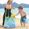Mesh Bags for the Beach Kids Toys Towels Summer Pool Bag - Large green belt blue net