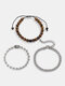 3 Pcs Vintage Fashion Tiger's-eye Stone Beads Bracelets - #01