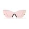 Women Retro Cat Eye Anti-UV Metal Temple Sunglasses No-frame Butterfly Sunglasses - Rose Gold