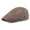 Breathable Mesh Men's Cotton Beret Retro Forward Hat Simple Cap - Coffee