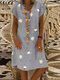 Daisy Floral Print Short Sleeve Plus Size Dress - Grey