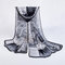 Women Silk Scarf Chiffon Shawls Geometric Print Thin Long Polyester Scarves Foulard Women - Black