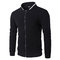 Mens Stand Collar Zipper Up Design Sweatshirts Diamond Shape Patchwork Baseball Jacket - Black