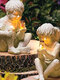 1/2 PCS Solar Energy Boys And Girls Couples Luminous Light Resin Pastoral Style Garden Lawn Decorative Ornament - #03