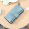 Elegant Candy Color PU Leather Long Wallet 5.5 inch Phone Bag Card Holder Purse For Women - Green