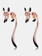 Trendy Lovely Long-tailed Fox Shape Copper Plated Studs Earrings - Rose Gold