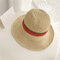Women Hand Woven Foldable Sweat Breathable Sunshade Hat Outdoor Leisure Fashion Straw Hat - Beige